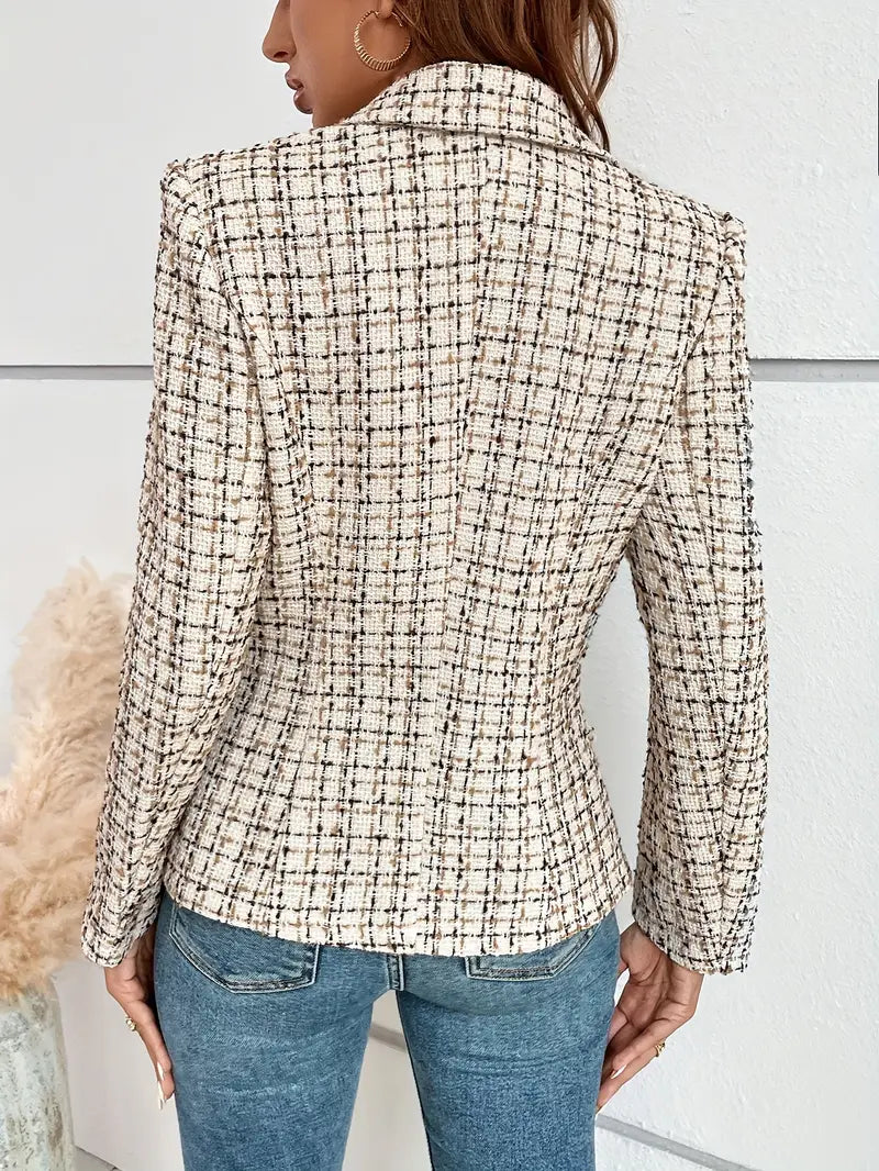 Jalu™ | Dubbelknäppt blazer med rutmönster