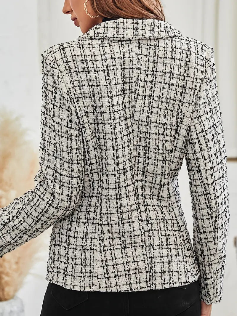 Jalu™ | Dubbelknäppt blazer med rutmönster