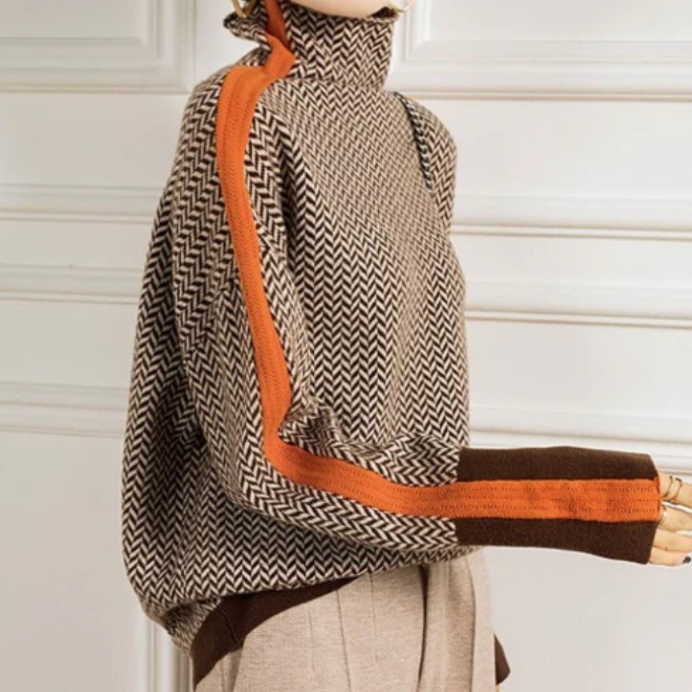 Eleanor | Herringbone Luxe Rullkrage