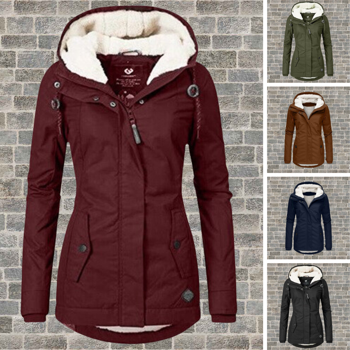 Jenna - Mysig Sherpa Hoodie Kappa