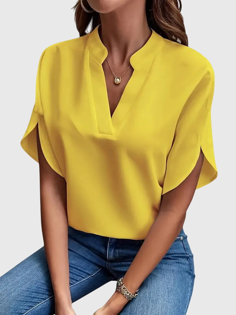 Jamie | Mjukt och Elegant V-ringad T-shirt