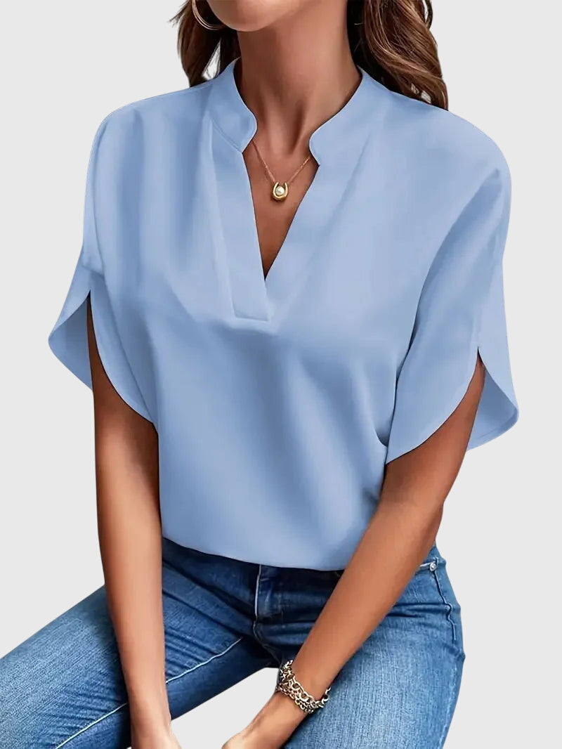 Jamie | Mjukt och Elegant V-ringad T-shirt
