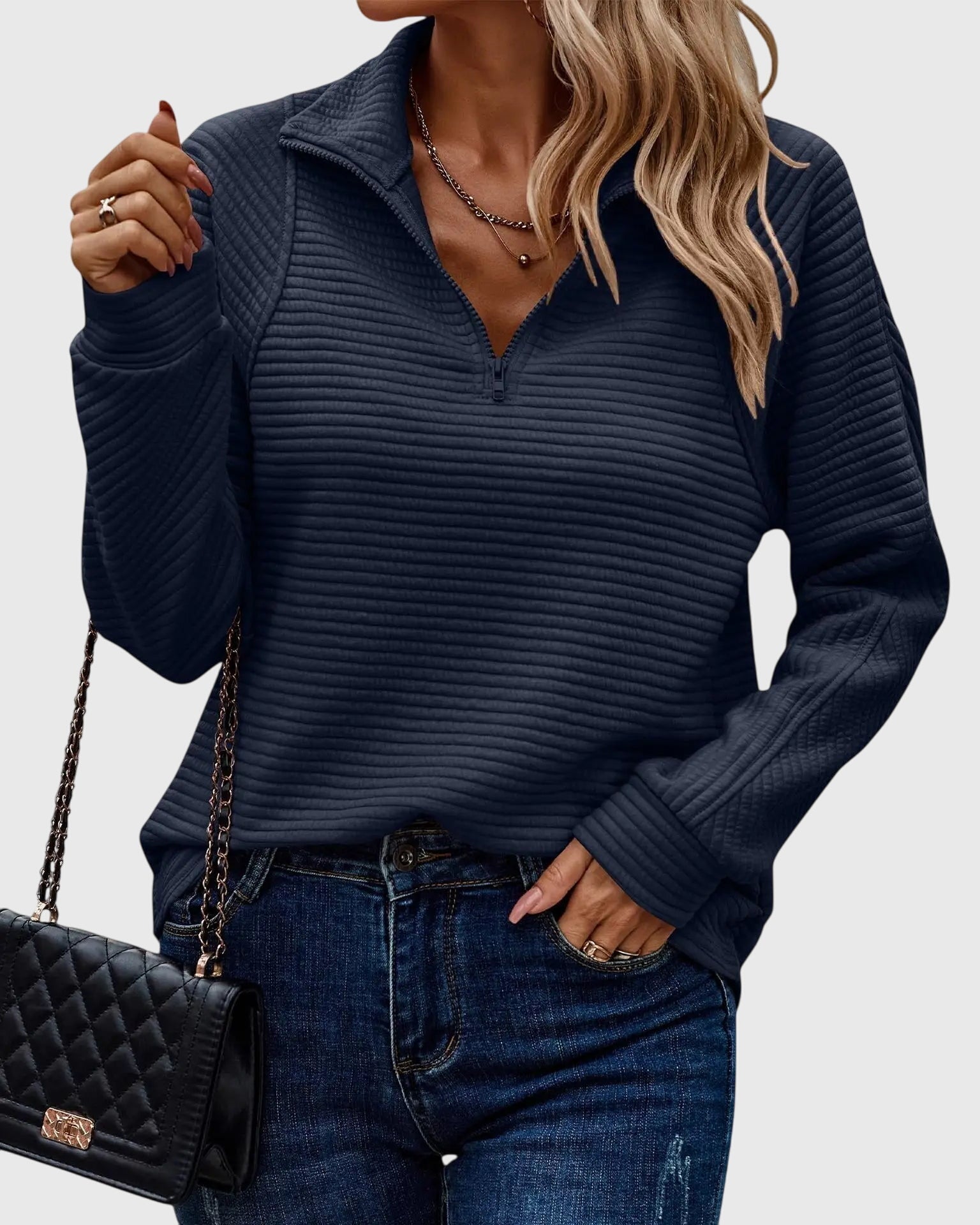 Abigail™ | Elegant Tröja med Dragkedja