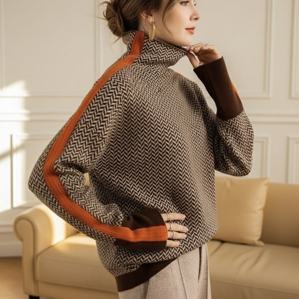 Eleanor | Herringbone Luxe Rullkrage
