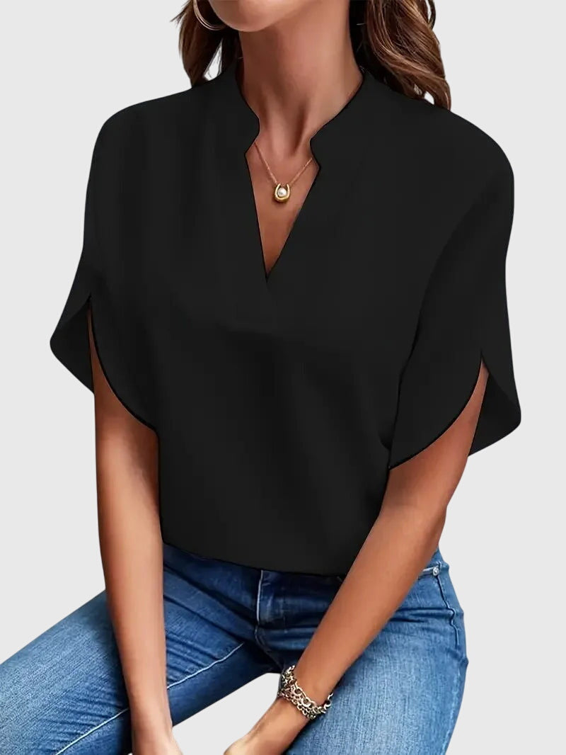 Jamie | Mjukt och Elegant V-ringad T-shirt
