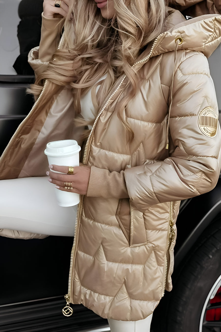 Gina | Elegant Vinterjacka med Huva och Foder