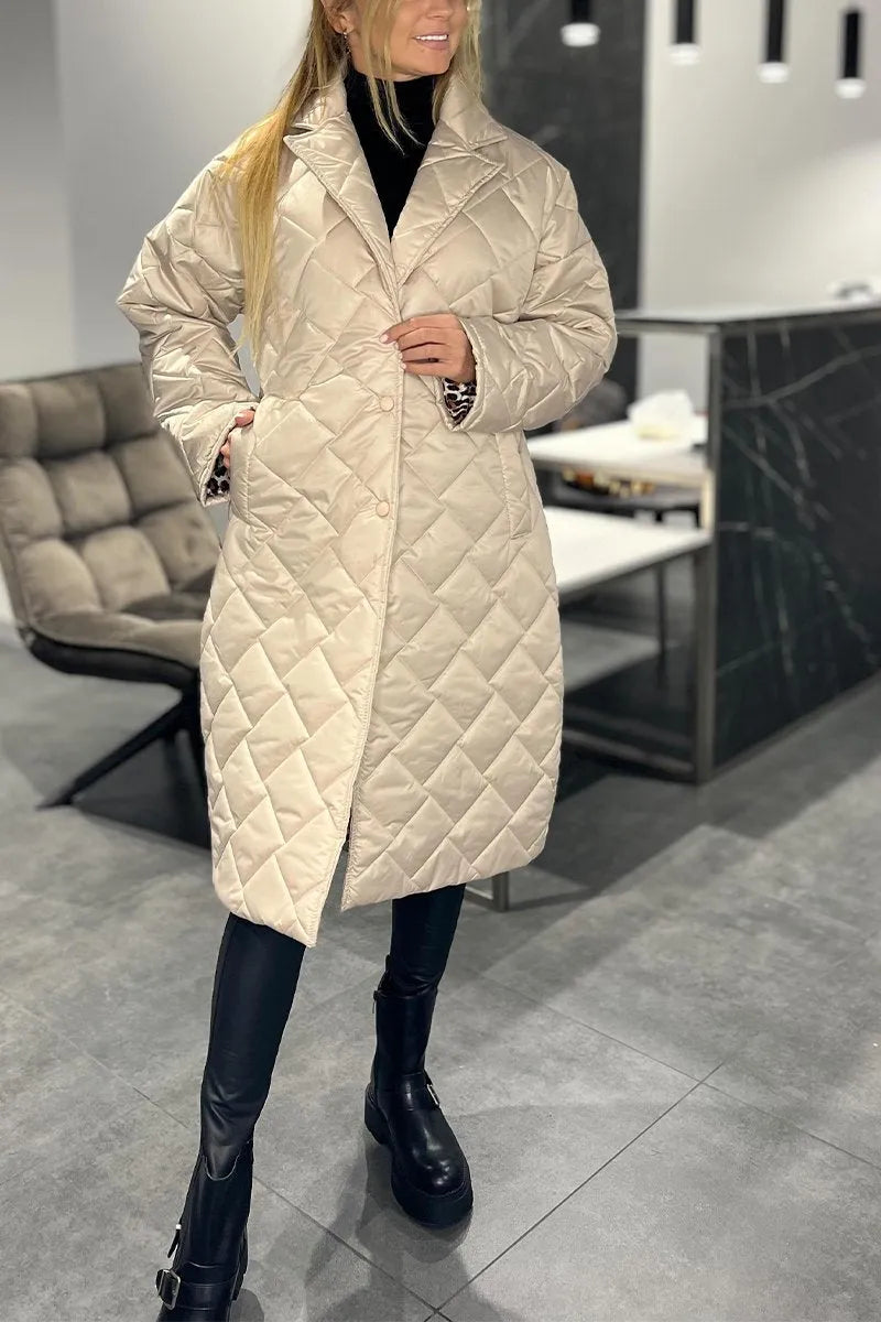 Kendall – Vadderad Midjecoat med Leopardfoder