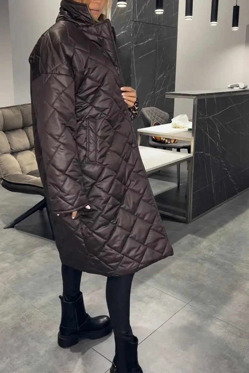 Kendall – Vadderad Midjecoat med Leopardfoder
