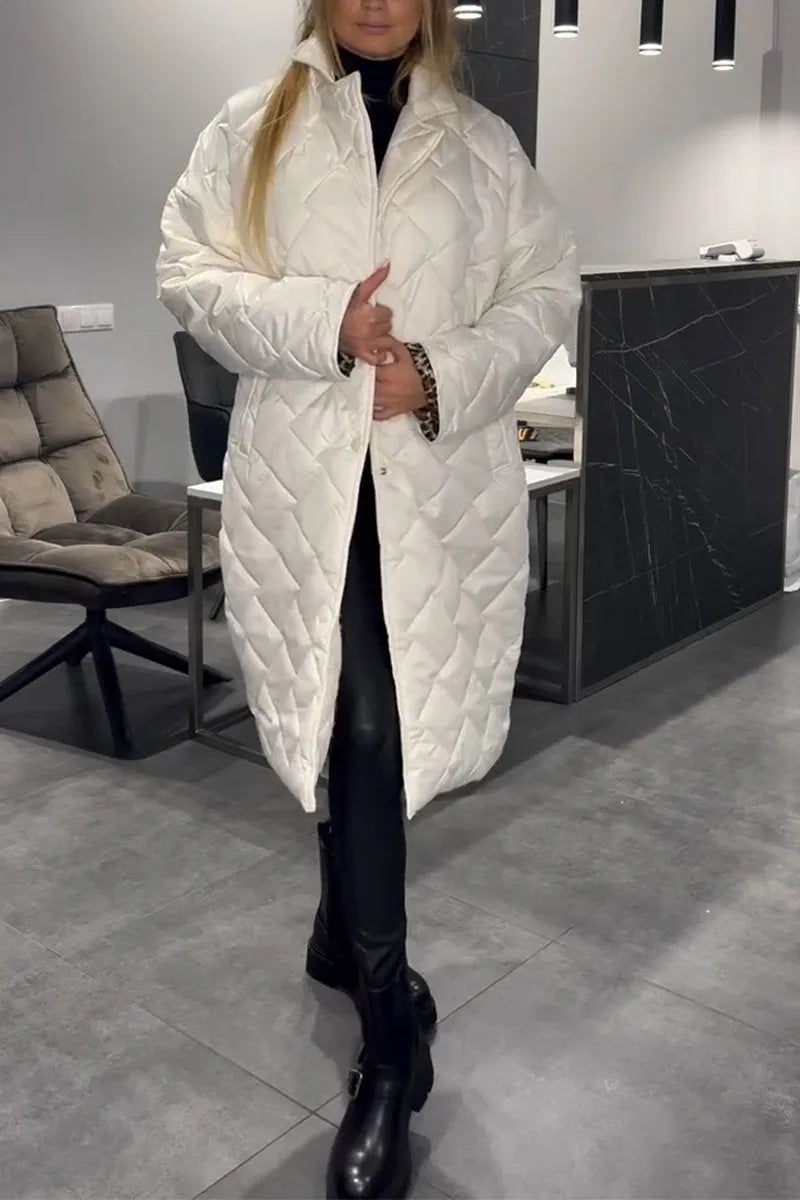 Kendall – Vadderad Midjecoat med Leopardfoder