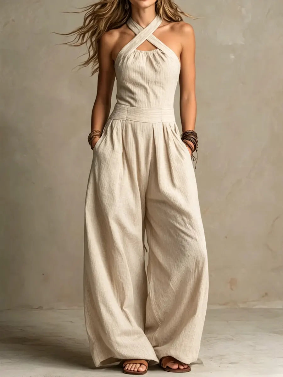 Bianca | Elegant jumpsuit med överskuren halsning