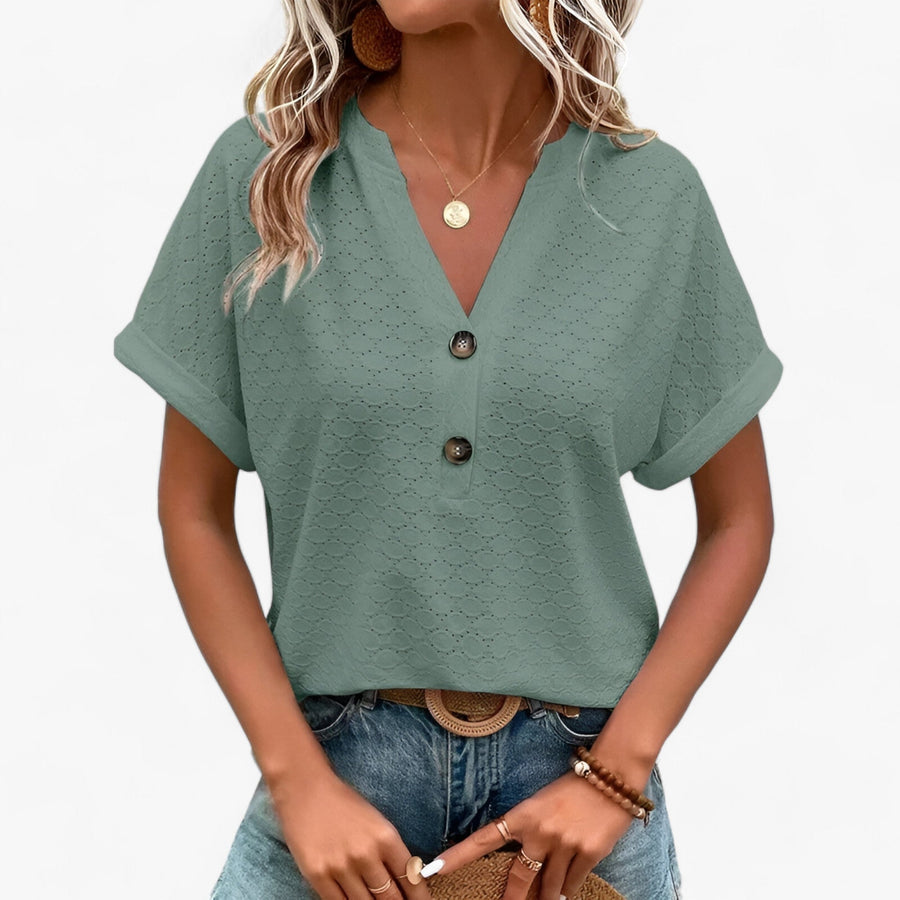 Lärke | Elegant Jacquard-Blus för Alla Tillfällen