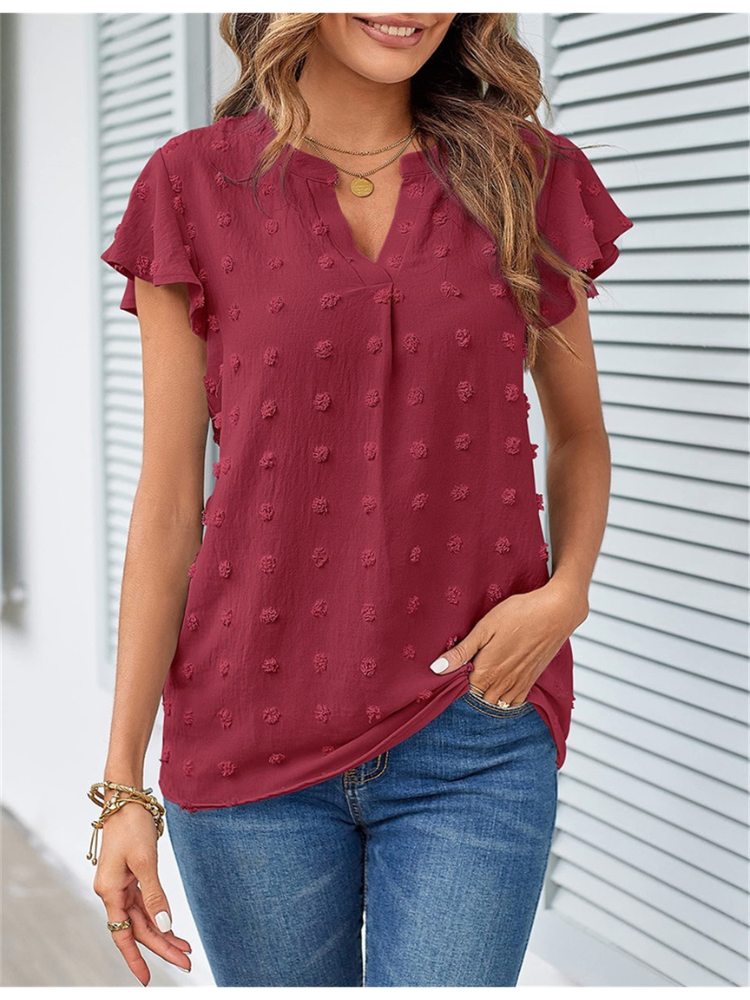 Kari | Blus Chic i Patchwork med Volanger