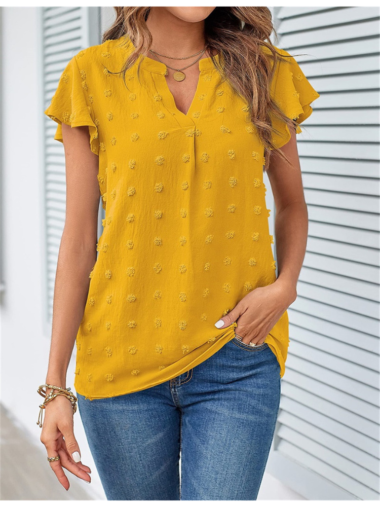 Kari | Blus Chic i Patchwork med Volanger