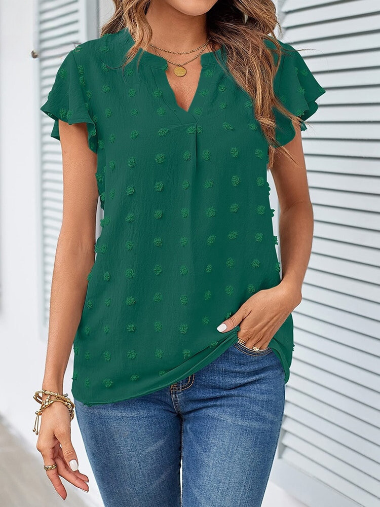Kari | Blus Chic i Patchwork med Volanger