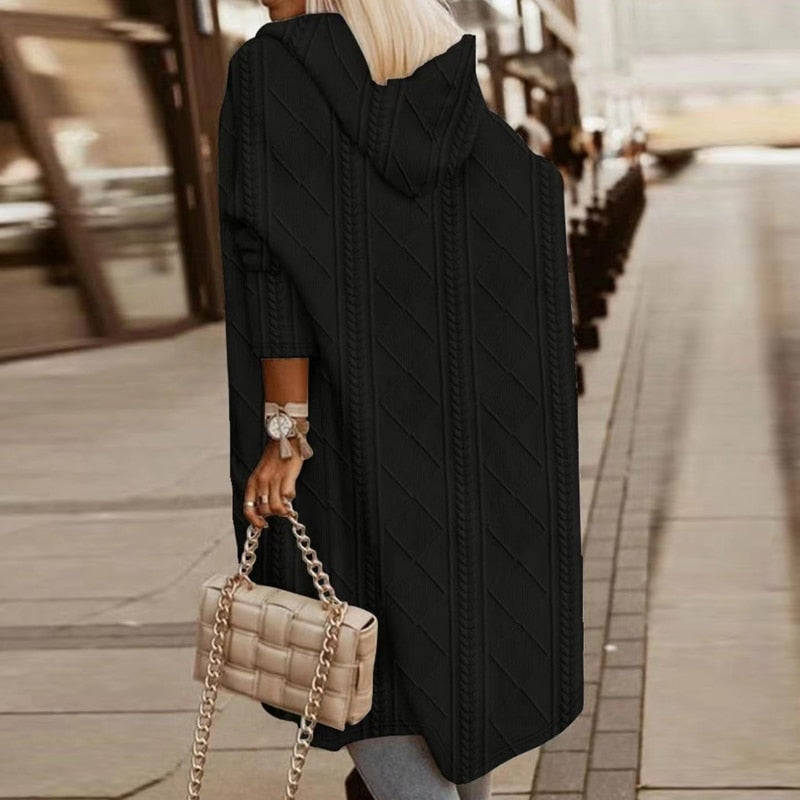 Jelone - Förlängd Längd Huva Cardigan