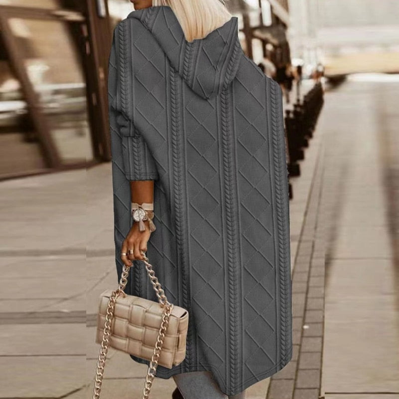 Jelone - Förlängd Längd Huva Cardigan